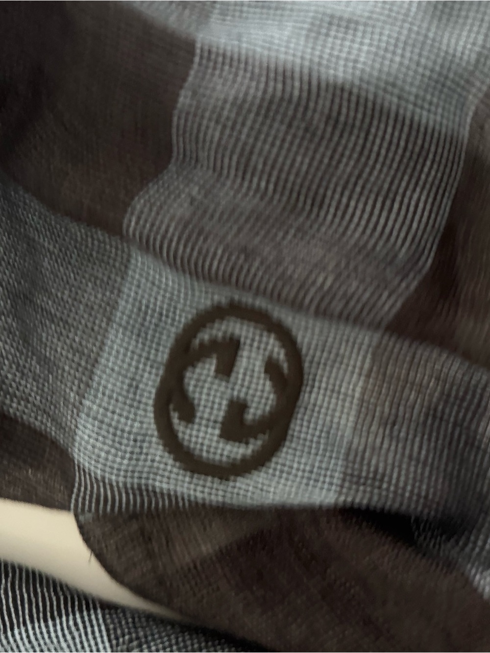 Gucci Men's Black & Charcoal Check Wool-Blend Scarf New (see comments) - Picture 6 of 8